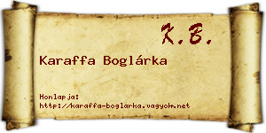Karaffa Boglárka névjegykártya